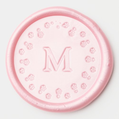 Floral Circle Frame  Monogram Wax Seal Sticker