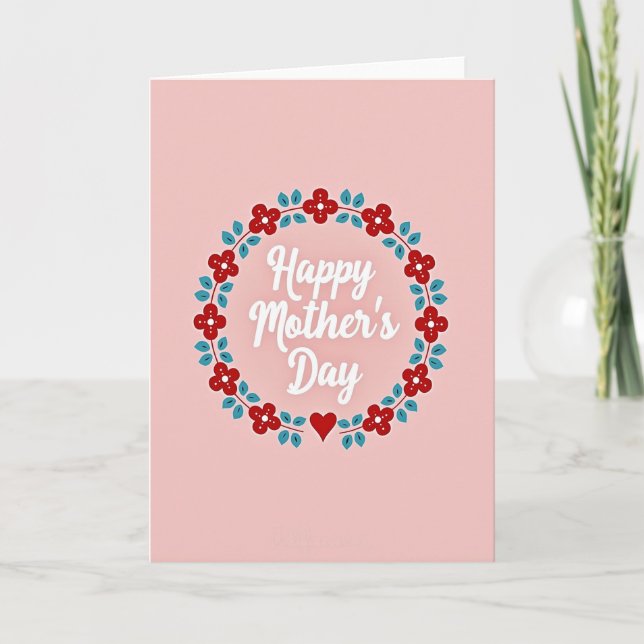 Floral Circle Message Card (Front)