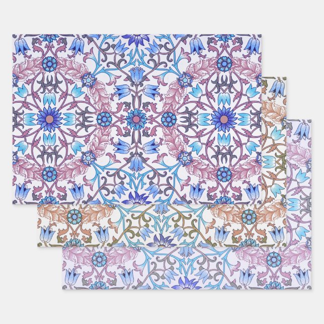 Floral Circle Pattern, William Morris Wrapping Paper Sheets (Set)