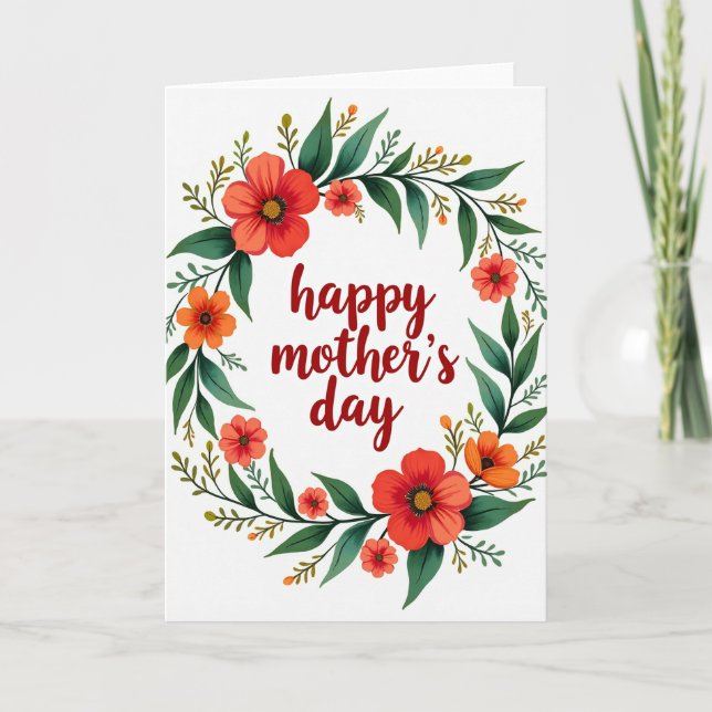 Floral Circle Thanks Card (Front)