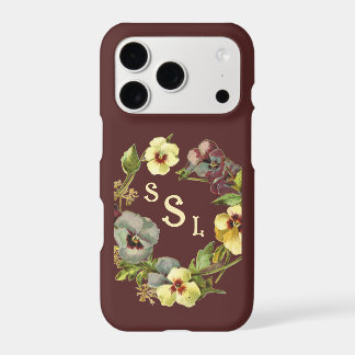 FLORAL CIRCLE WITH MONOGRAM IN CENTER IPHONE 18 PRO CASE