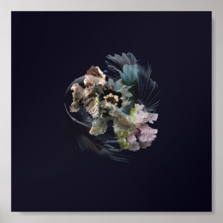 Floral Circular Print  Acrylic Photo Tile