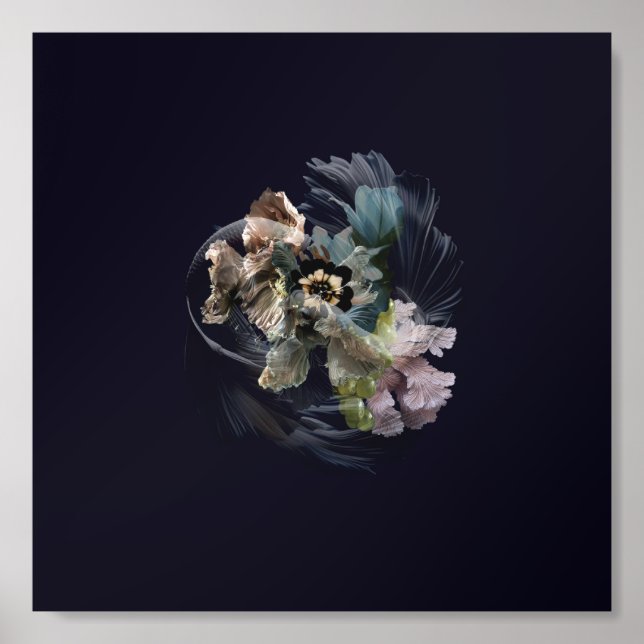 Floral Circular Print  Acrylic Photo Tile (Front Set)