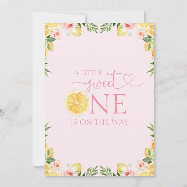 Floral Citrus A Little Sweet One Baby Shower  Invitation (Back)
