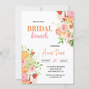 Floral Citrus Bridal Shower Invitation