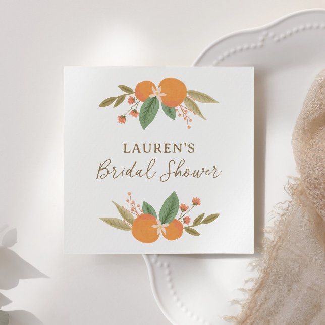 Floral Citrus Bridal Shower Napkins (Creator Uploaded)