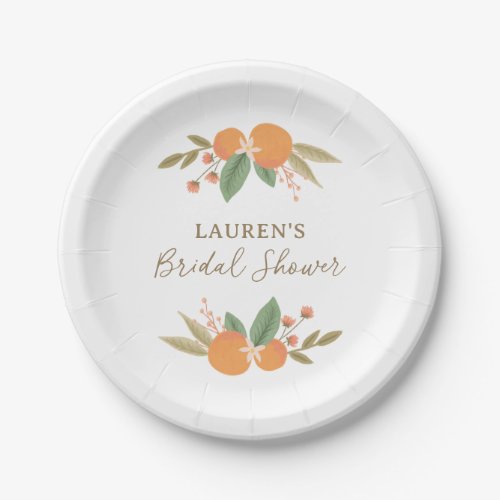 Floral Citrus Bridal Shower Paper Plates