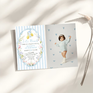 Floral Citrus Lemon Birthday Invitations