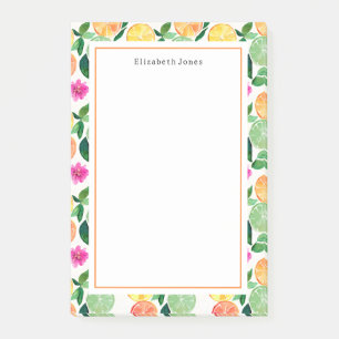Floral Citrus Orange Lemon Lime Grapefruit Post-it Notes