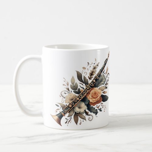 Floral Clarinet Coffee Mug