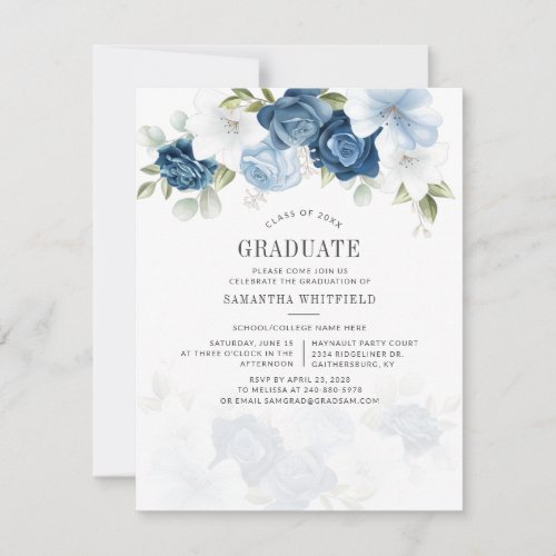 Floral Class of 2022 Rustic Grad Graduation Party Invitation