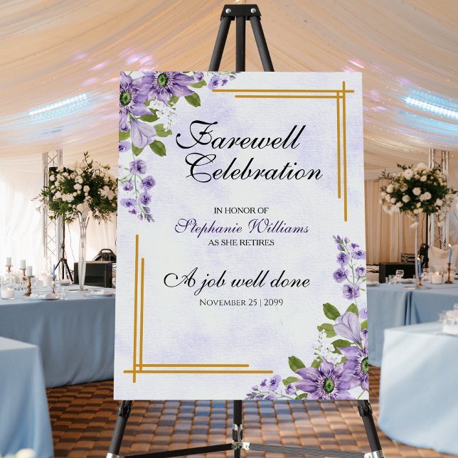 Floral Classic Elegant Women's Farewell Party  Foam Board (Creator Uploaded)
