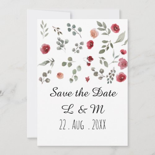  floral classic fancy script typography save the date
