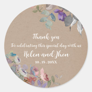Floral Classic Round Sticker