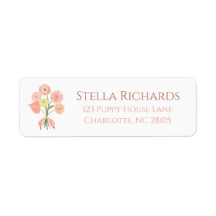 Floral classic spring grandmillenial address  label