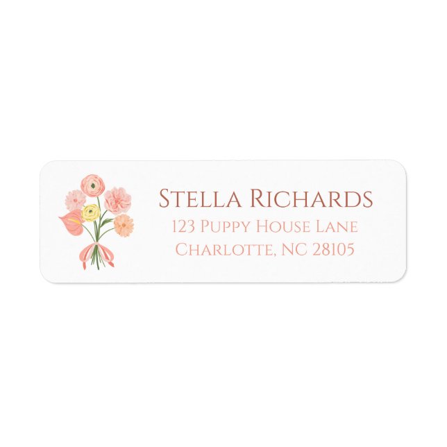 Floral classic spring grandmillenial address  label (Front)