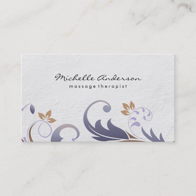 Floral Classic / White Business Card (Front)