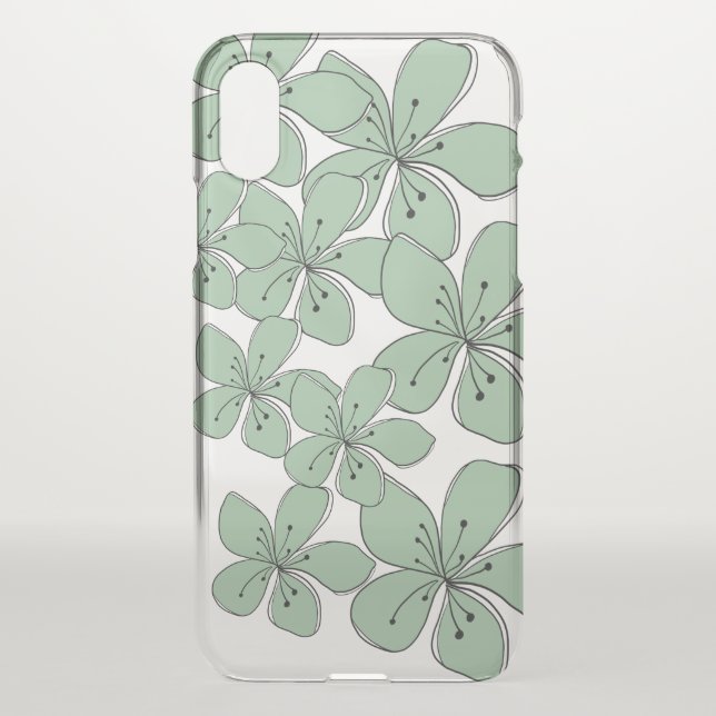 Floral Clear iPhone X Phone Case (Back)