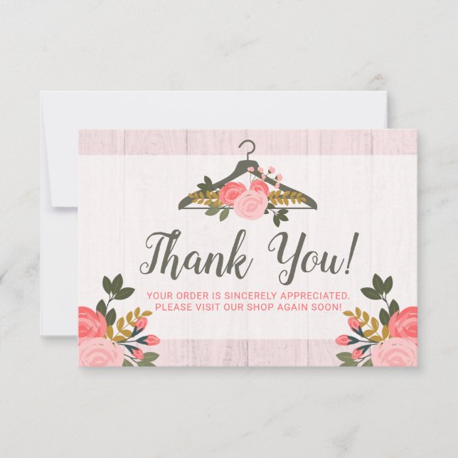 Floral Clothes Hanger Closet Boutique Thank You (Front)