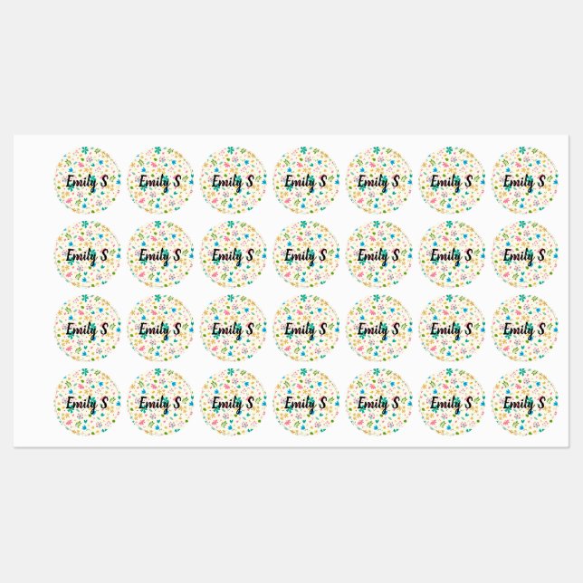 Floral Clothing Labels - Personalized (Sheet)