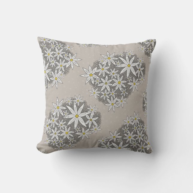 Floral Clouds Throw Pillow (Front)