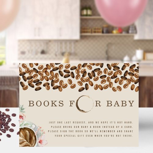 Floral Coffee Baby Shower Book Request Invitation