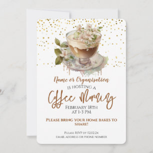 Floral Coffee Morning Fundraiser Invitation
