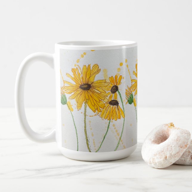 floral coffee mug (With Donut)