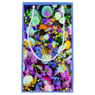 Floral collage colorful small gift bag