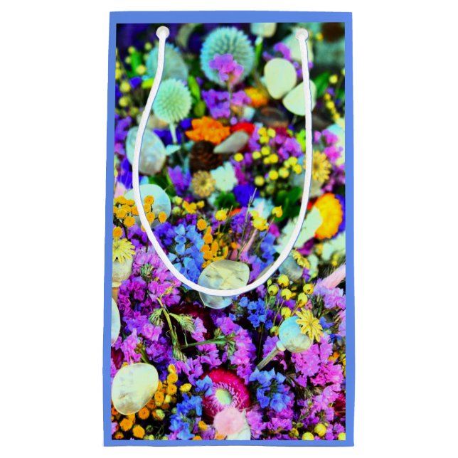 Floral collage colorful  small gift bag (Front)