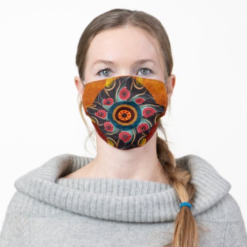 Floral Color Abstract Vector Art Adult Cloth Face Mask