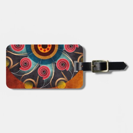 Floral Color Abstract Vector Art Luggage Tag