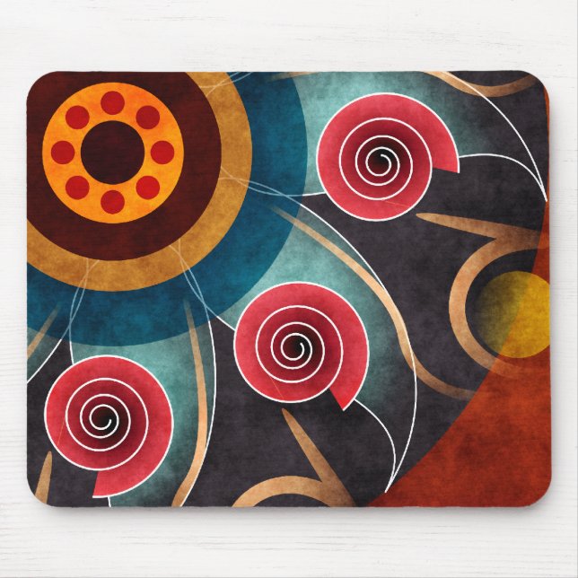 Floral Color Abstract Vector Art Mousepad (Front)