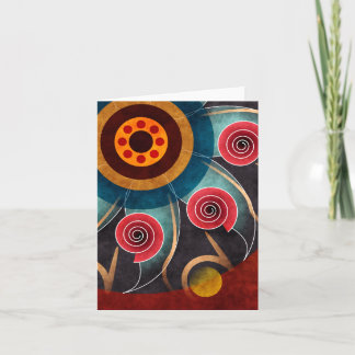 Floral Color Abstract Vector Art Note Card