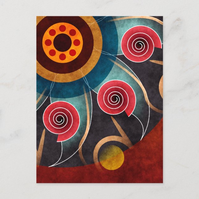 Floral Color Abstract Vector Art Postcard (Front)