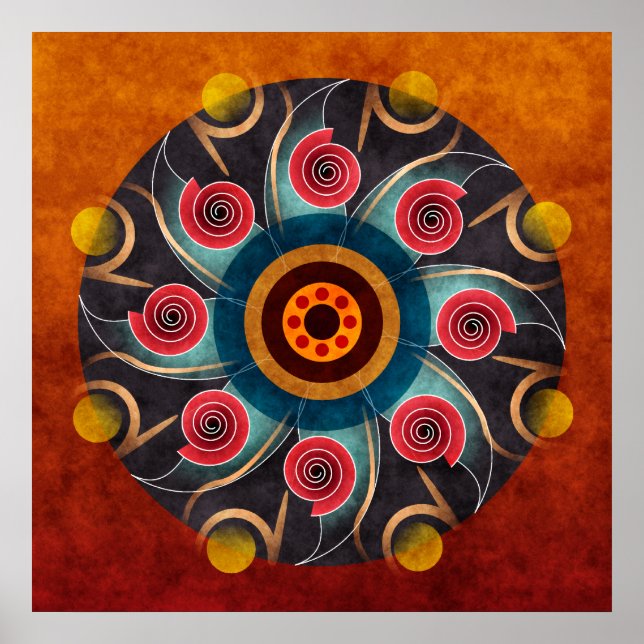 Floral Color Abstract Vector Art Print (Front)