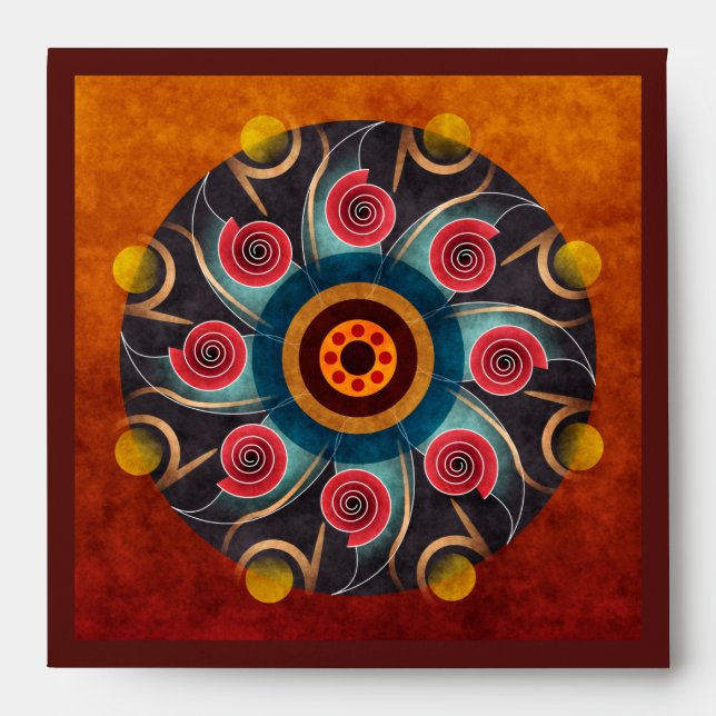 Floral Color Abstract Vector Art Square Envelope (Front)