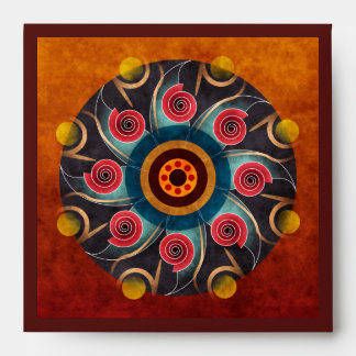 Floral Color Abstract Vector Art Square Envelope