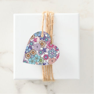 Floral color pattern favor tags