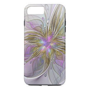 Floral Colorful Abstract Fractal With Pink & Gold iPhone 8 Plus/7 Plus Case