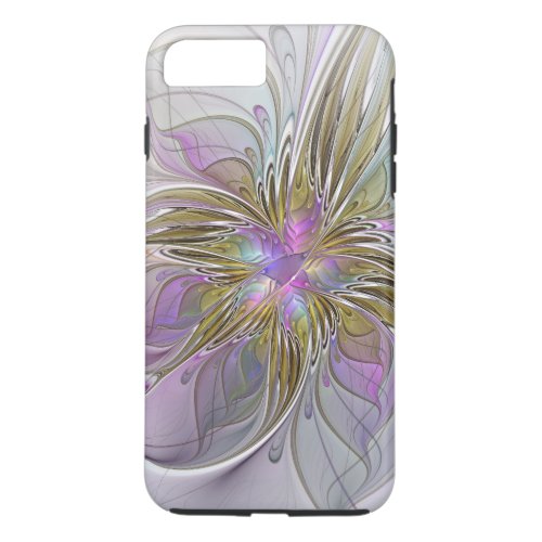 Floral Colorful Abstract Fractal With Pink  Gold iPhone 8 Plus7 Plus Case