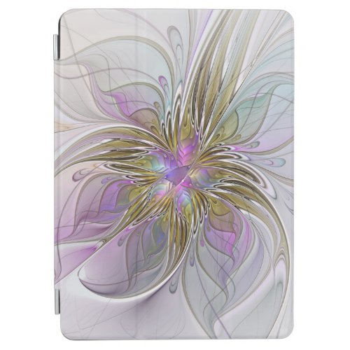 Floral Colorful Abstract Fractal With Pink  Gold iPad Air Cover