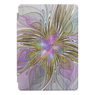 Floral Colorful Abstract Fractal With Pink & Gold iPad Pro Cover