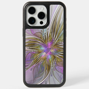 Floral Colorful Abstract Fractal With Pink & Gold iPhone 15 Pro Max Case