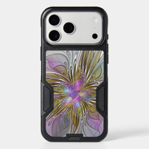 Floral Colorful Abstract Fractal With Pink & Gold iPhone 17 Pro Max Case