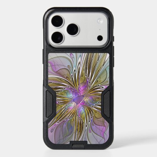 Floral Colorful Abstract Fractal With Pink & Gold iPhone 17 Pro Max Case