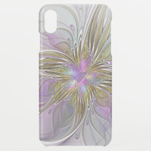 Floral Colorful Abstract Fractal With Pink & Gold iPhone XS Max Case