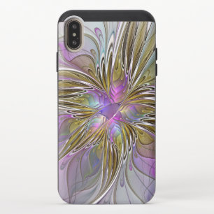 Floral Colorful Abstract Fractal With Pink & Gold iPhone XS Max Slider Case