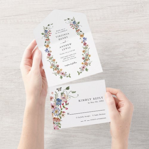 Floral Colorful All In One Invite