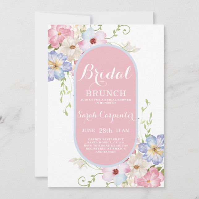 Floral colorful Bridal Shower Invitation (Front)